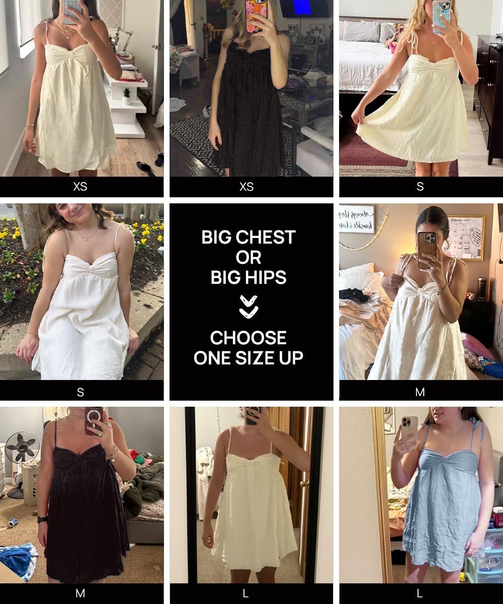 Casual Summer Dresses for Women 2025 Flowy Sun Dress Mini Slip Dress Cute Spaghetti Strap Dress