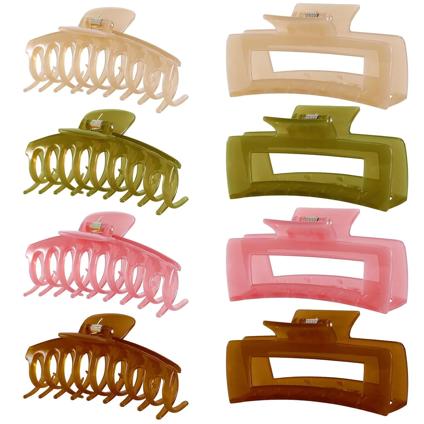 Hair Clips for Women 4.3 Inch Large Hair Claw Clips for Women Thin Thick Curly Hair, Big Matte Banana Clips,Strong Hold Jaw Clips,Neutral Colors