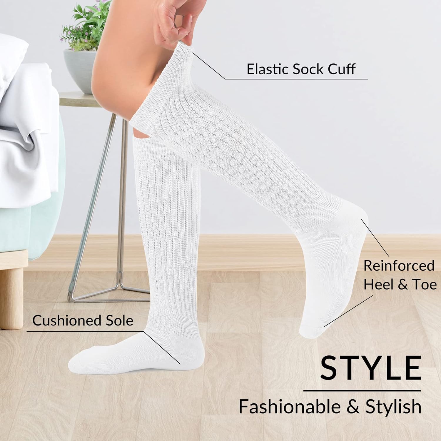 Slouch Socks Women Knit Knee High Boot Long Tube Scrunch Sock for Woman