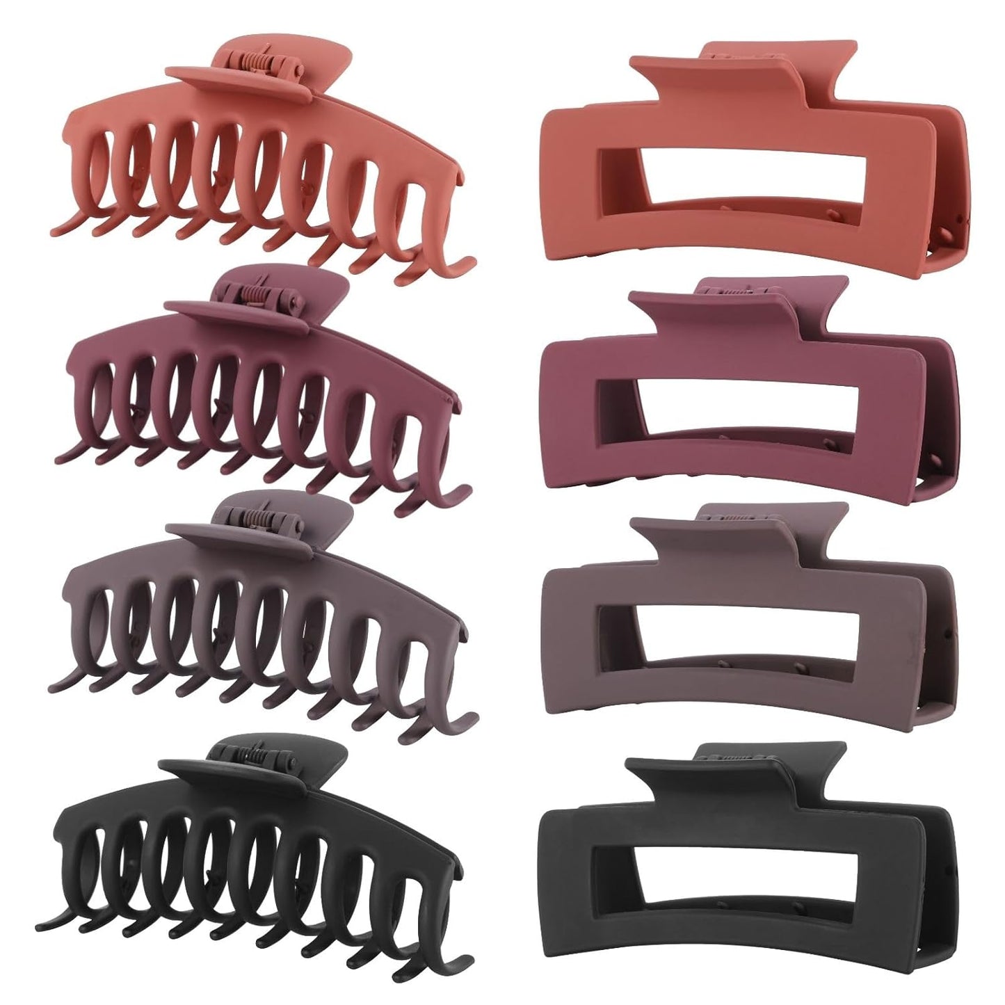 Hair Clips for Women 4.3 Inch Large Hair Claw Clips for Women Thin Thick Curly Hair, Big Matte Banana Clips,Strong Hold Jaw Clips,Neutral Colors
