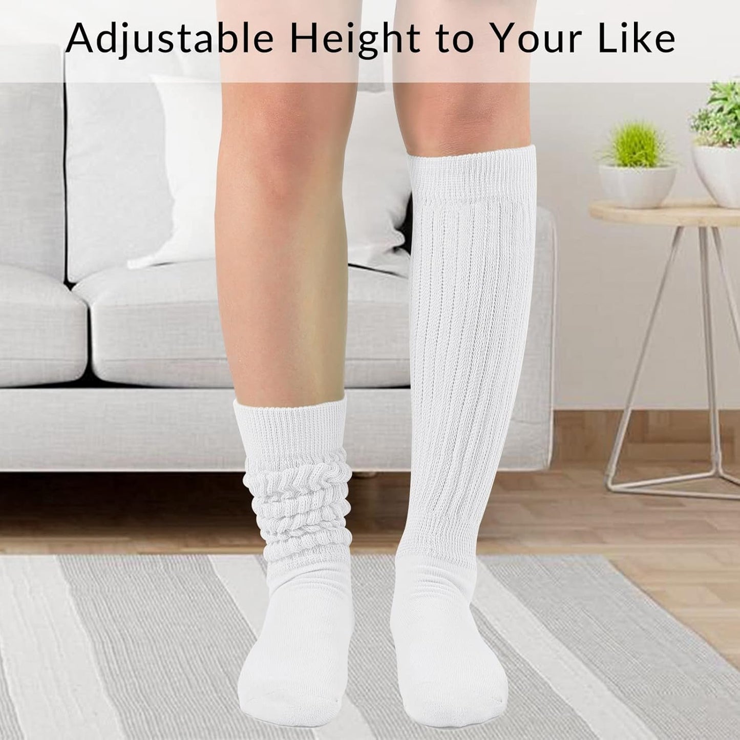Slouch Socks Women Knit Knee High Boot Long Tube Scrunch Sock for Woman