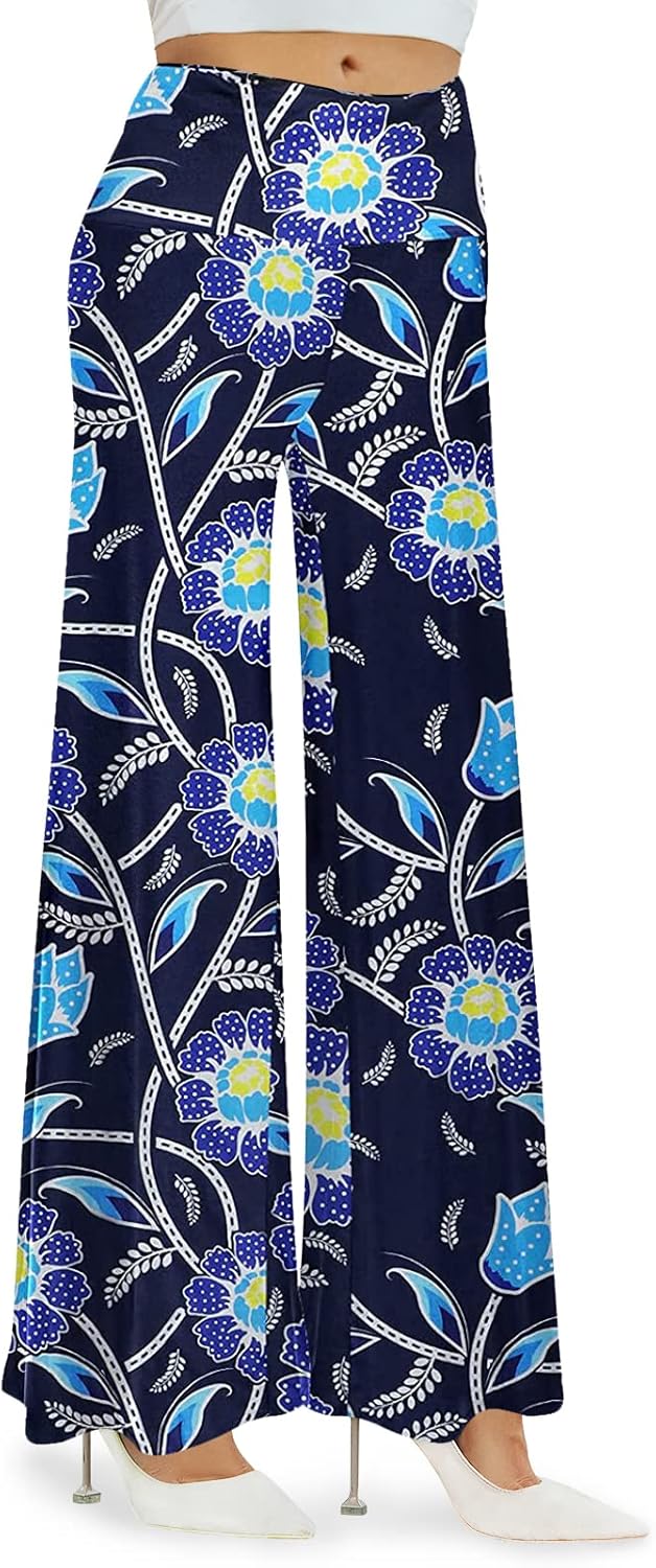 Women'S Stretchy Wide Leg Palazzo Lounge Pants Casual Comfy High Waist Palazzo Pants