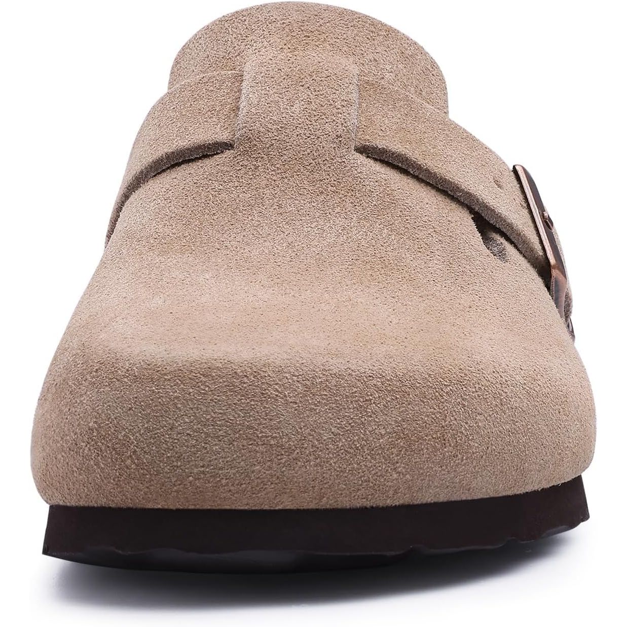 Women'S Suede Clogs Leather Mules Arch Support Potato Shoes with Comfort Cork Footbed