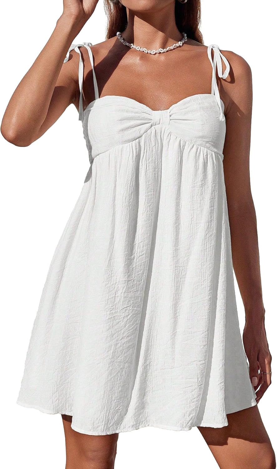 Casual Summer Dresses for Women 2025 Flowy Sun Dress Mini Slip Dress Cute Spaghetti Strap Dress