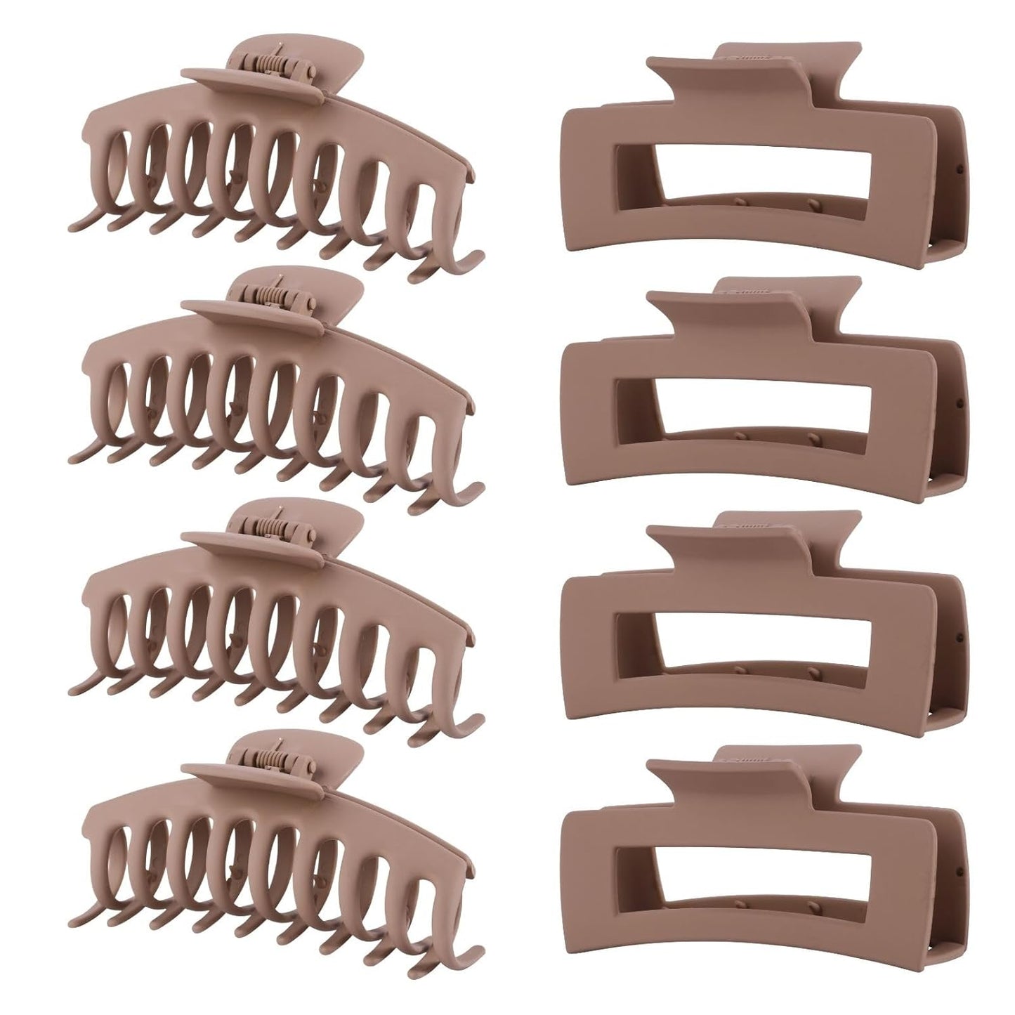 Hair Clips for Women 4.3 Inch Large Hair Claw Clips for Women Thin Thick Curly Hair, Big Matte Banana Clips,Strong Hold Jaw Clips,Neutral Colors