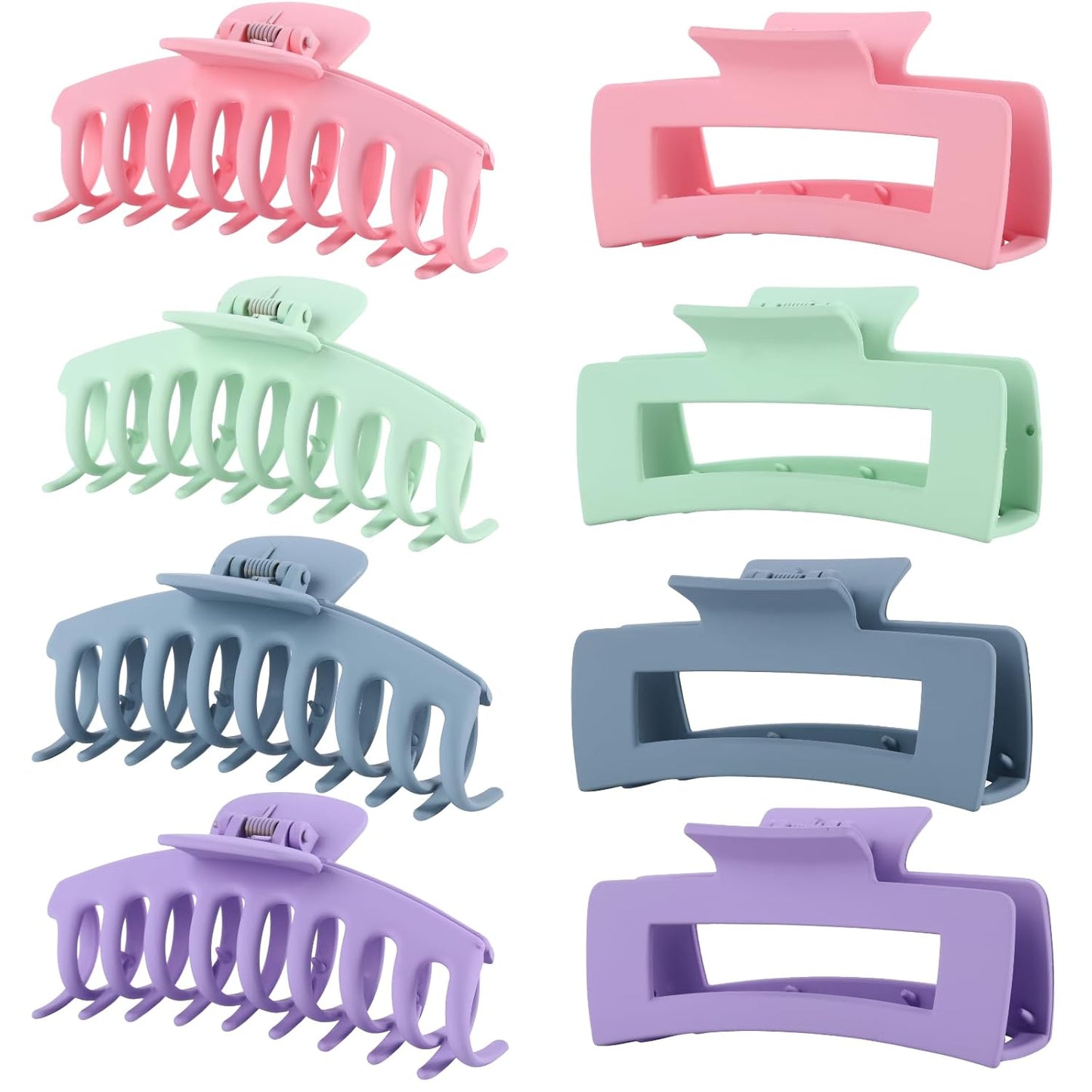 Hair Clips for Women 4.3 Inch Large Hair Claw Clips for Women Thin Thick Curly Hair, Big Matte Banana Clips,Strong Hold Jaw Clips,Neutral Colors