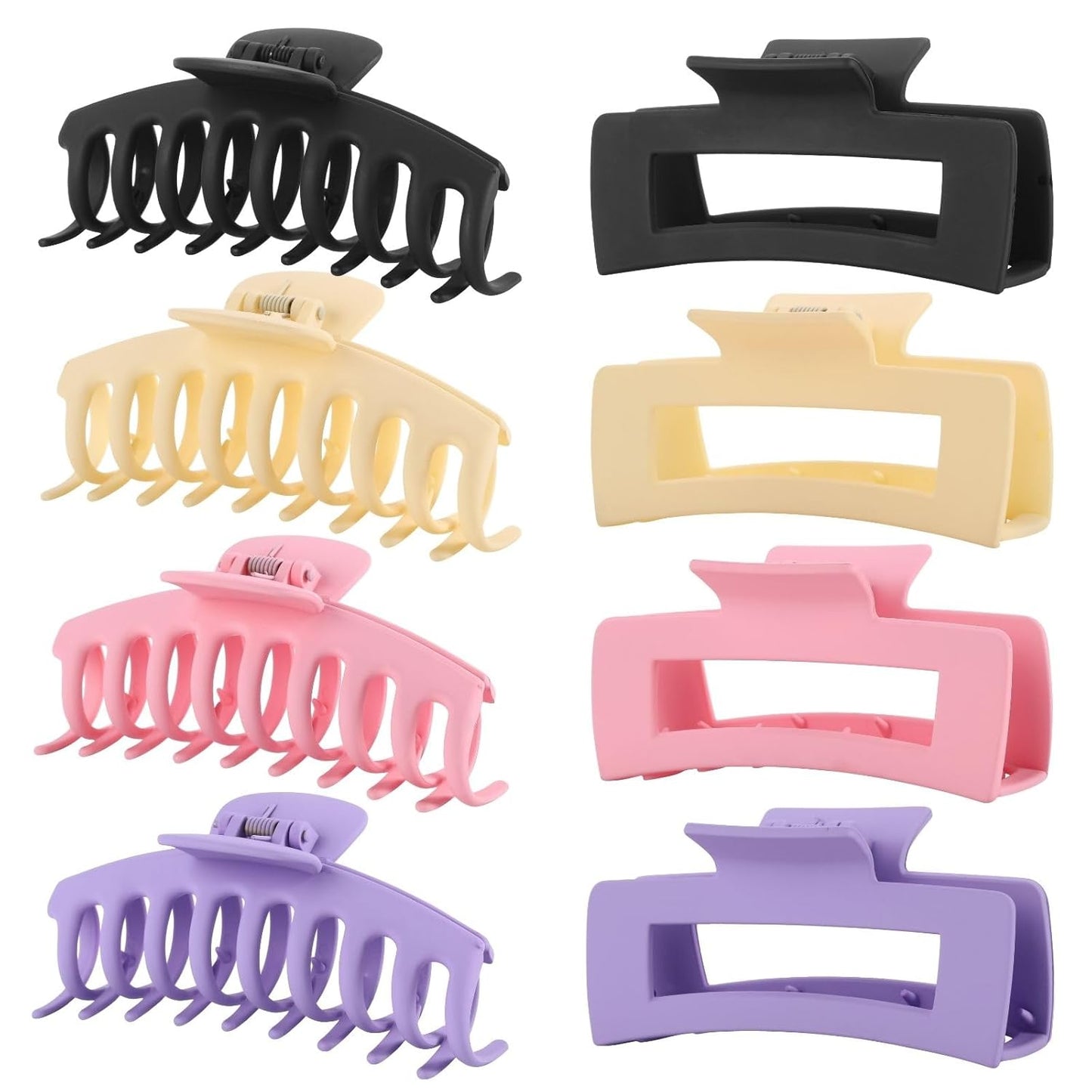 Hair Clips for Women 4.3 Inch Large Hair Claw Clips for Women Thin Thick Curly Hair, Big Matte Banana Clips,Strong Hold Jaw Clips,Neutral Colors