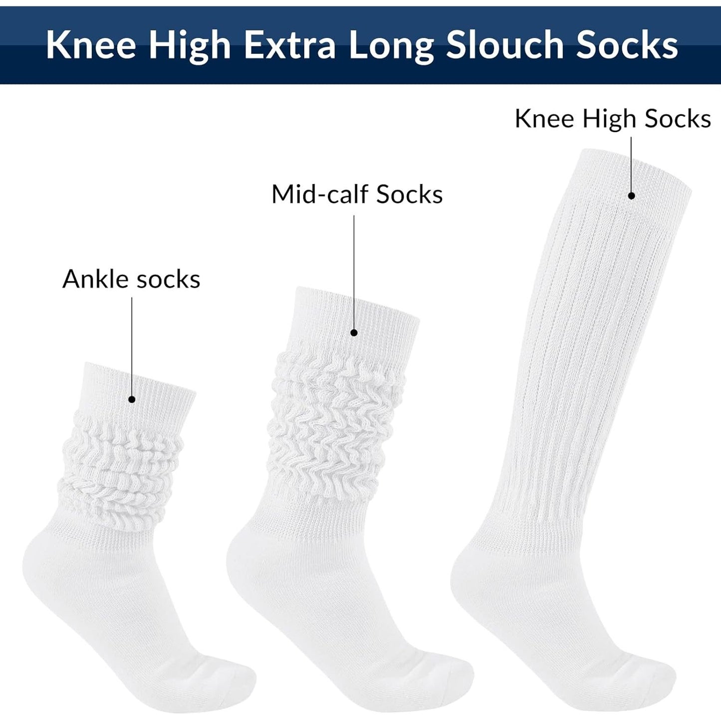 Slouch Socks Women Knit Knee High Boot Long Tube Scrunch Sock for Woman