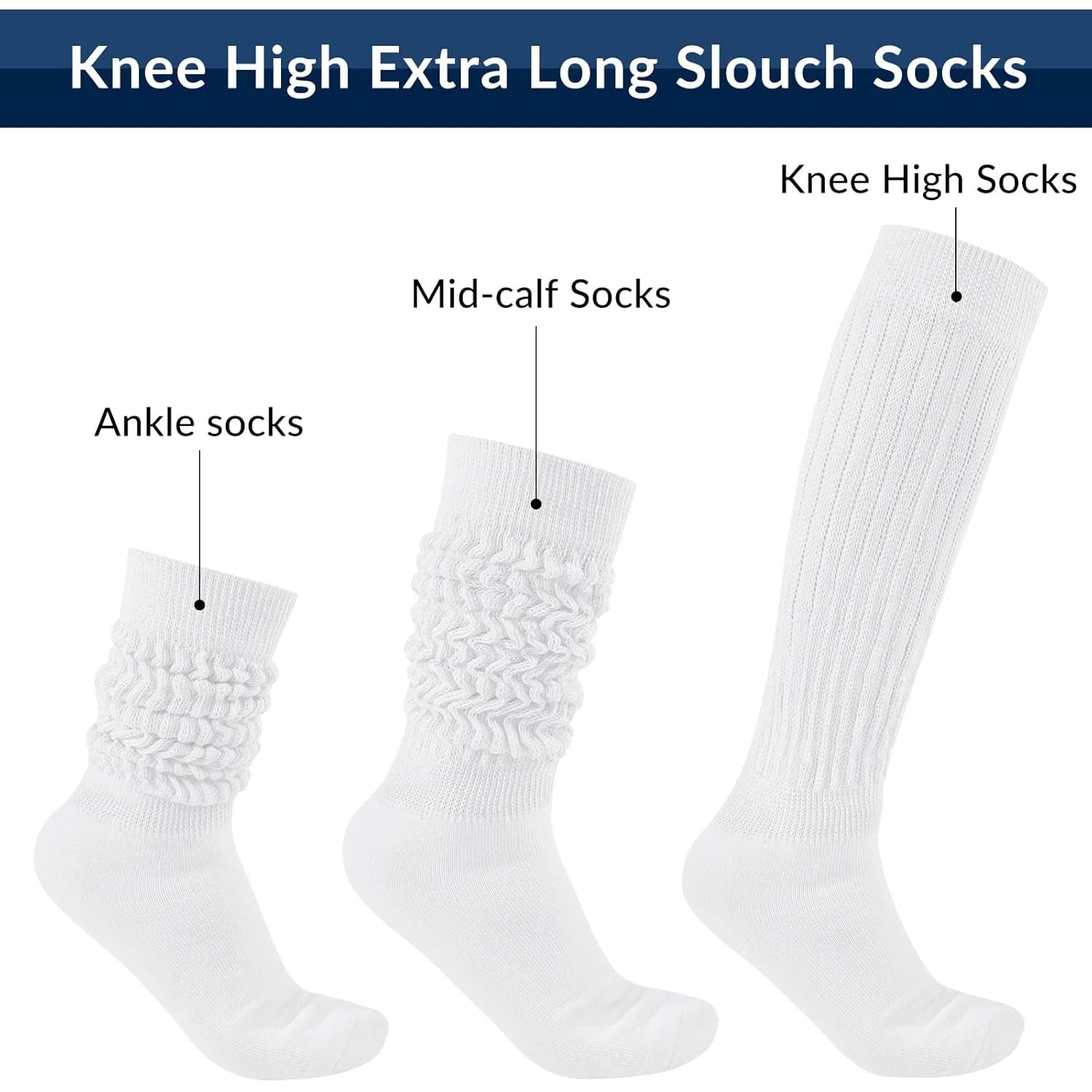 Slouch Socks Women Knit Knee High Boot Long Tube Scrunch Sock for Woman