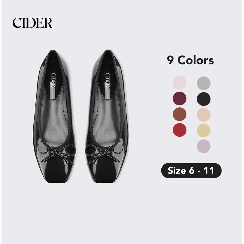 Cider Bow Decor Square Toe Ballet Mary Jane Flats, Classic Chic Ballet Flats for Daily Casual & Work #Fallfreshness