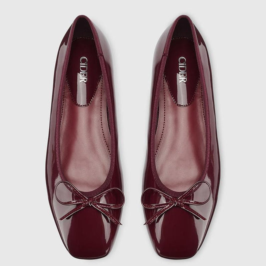 Cider Bow Decor Square Toe Ballet Mary Jane Flats, Classic Chic Ballet Flats for Daily Casual & Work #Fallfreshness