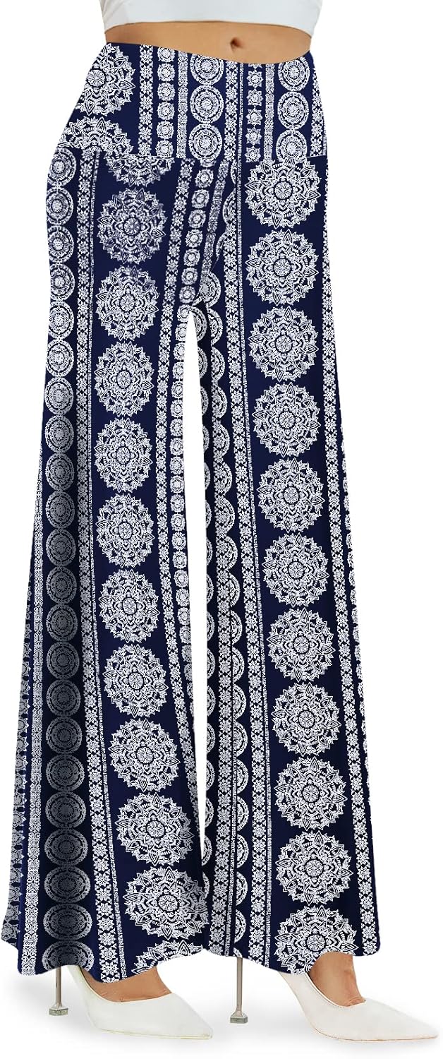 Women'S Stretchy Wide Leg Palazzo Lounge Pants Casual Comfy High Waist Palazzo Pants