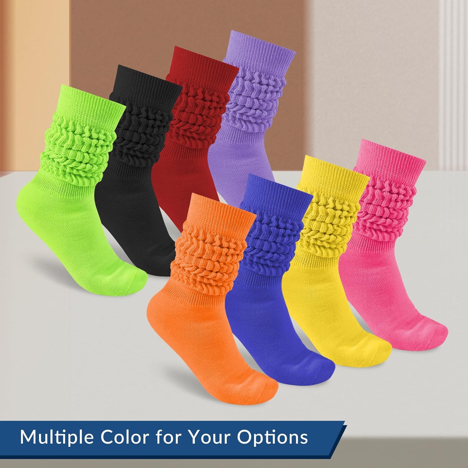 Slouch Socks Women Knit Knee High Boot Long Tube Scrunch Sock for Woman