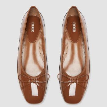 Cider Bow Decor Square Toe Ballet Mary Jane Flats, Classic Chic Ballet Flats for Daily Casual & Work #Fallfreshness