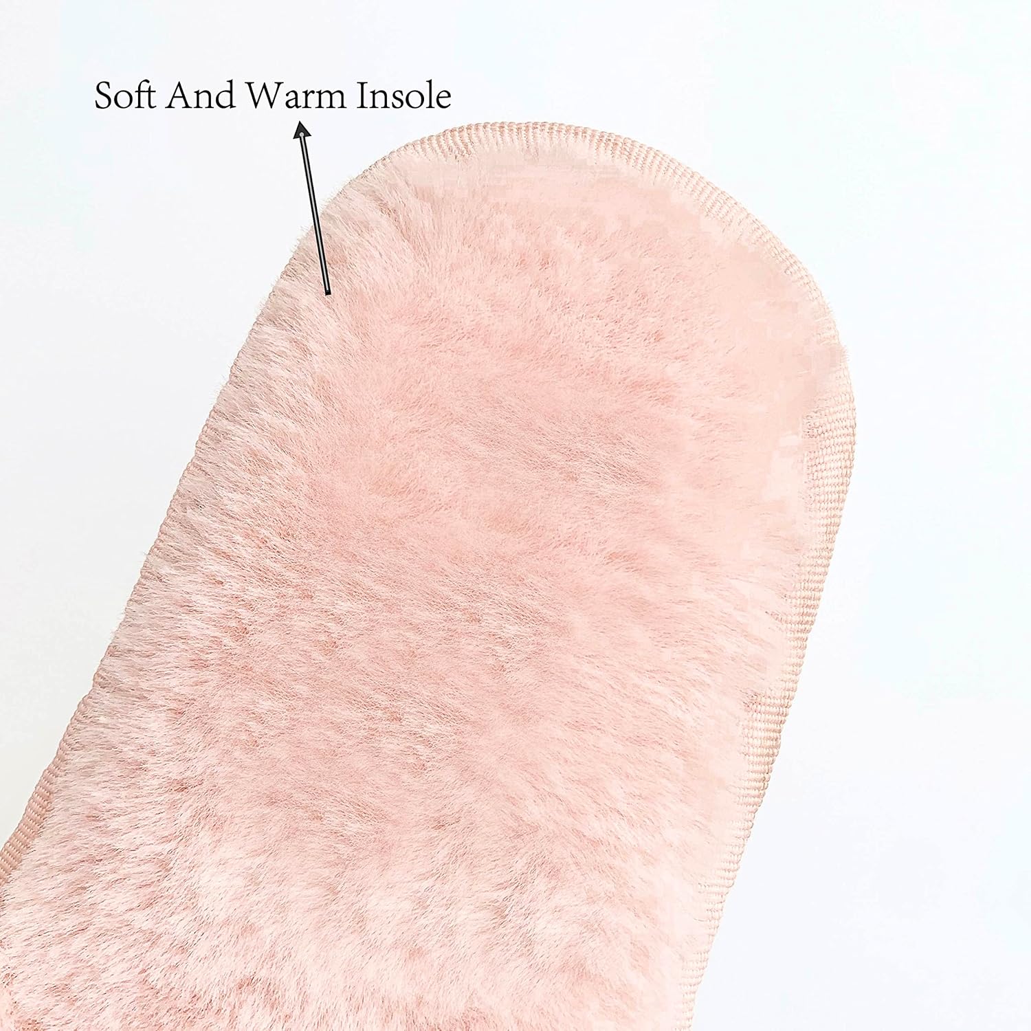 Women Slippers with Real Fox Fur Ball, Girl Furry Cozy Warm House Slipper, Open Toe Soft Flat Slide Sandals for Women Indoor Outdoor