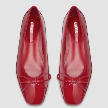 Cider Bow Decor Square Toe Ballet Mary Jane Flats, Classic Chic Ballet Flats for Daily Casual & Work #Fallfreshness