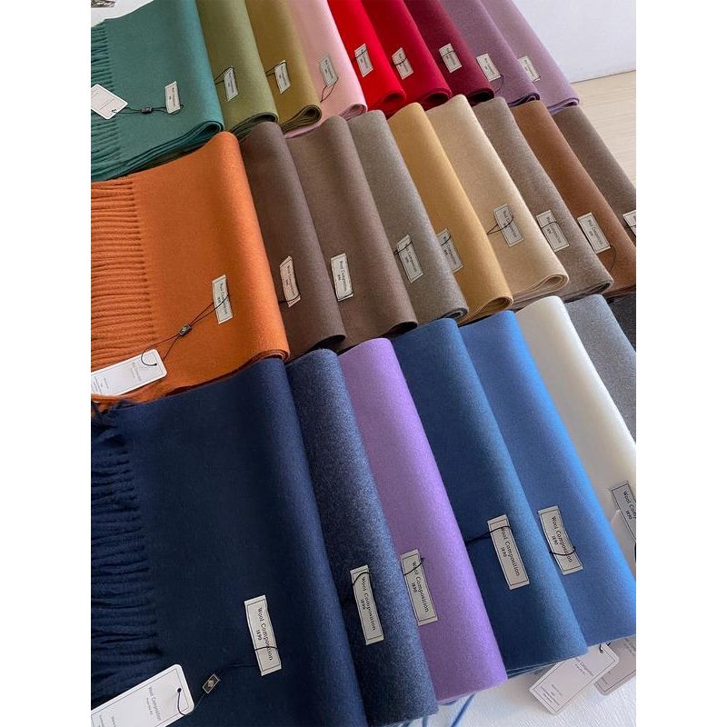 Thick Soft Plain Scarf for Fall & Winter, Unisex Elegant Woven Wrap for Daily Wear, Cozy Oversized Shawl for Warmth