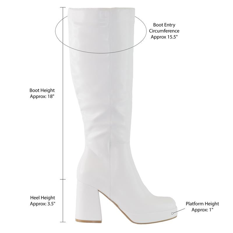 Venom - Block Heel Knee High Platform Boots for Women, Chunky Heel Boots, Stylish Winter Footwear, Trendy Knee-High Boots, Comfortable & Bold Design