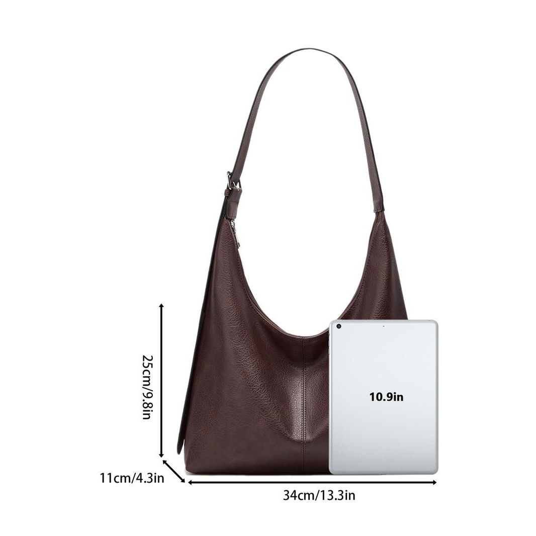 Solid Color Shoulder bag Leather Cute Shoulder Bag, Simple Large Capacity Crossbody Purses 2025, Daily Commuter Purse, Shopping Shoulder Elegant Commuter Bag, Fashionable Bags