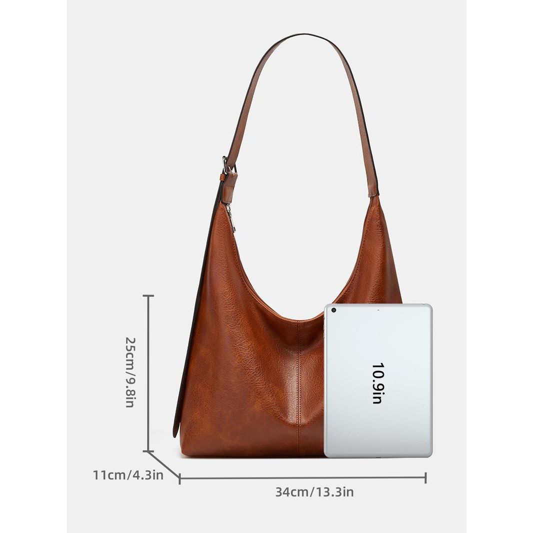 Solid Color Shoulder bag Leather Cute Shoulder Bag, Simple Large Capacity Crossbody Purses 2025, Daily Commuter Purse, Shopping Shoulder Elegant Commuter Bag, Fashionable Bags