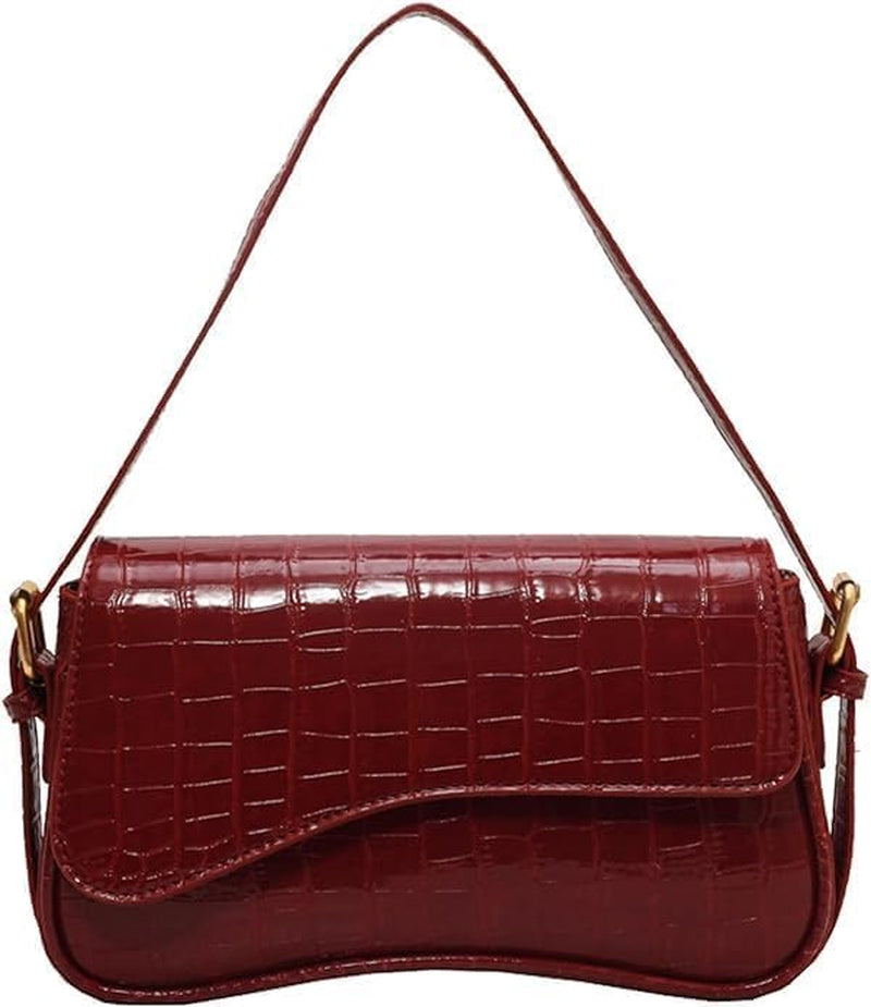 Shoulder Bag for Women Y2K Trendy Purse Vegan Leather Hobo Handbags Clutch Saddle Bag with 2 Removable Strap